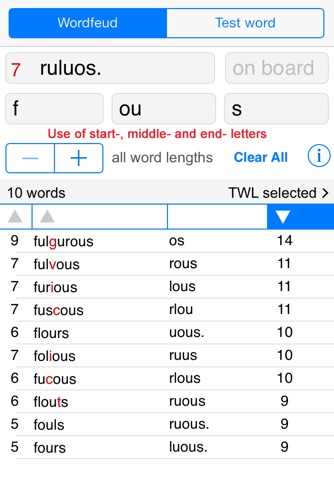 Words Finder Wordfeud/TWL screenshot 2