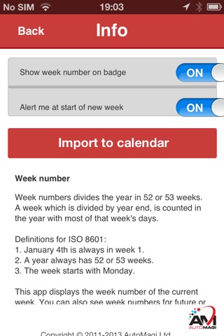 Ukenummer (ISO standard) screenshot 4