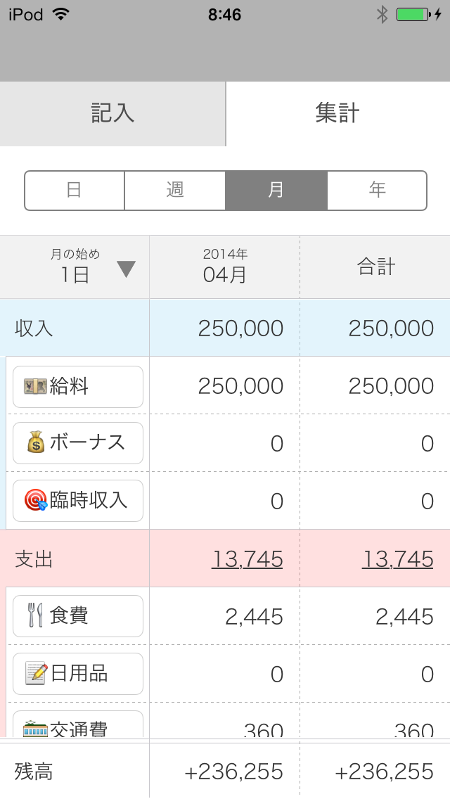 Screenshot #3 pour やさしい家計簿