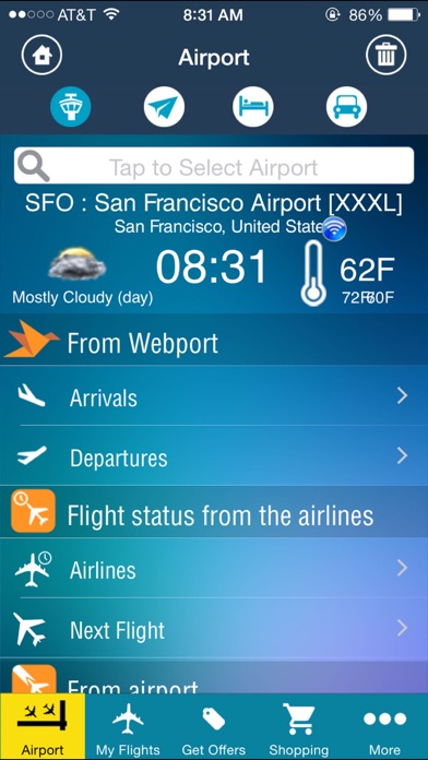 San Francisco Airport (SFO) Flight Tracker Screenshot 2