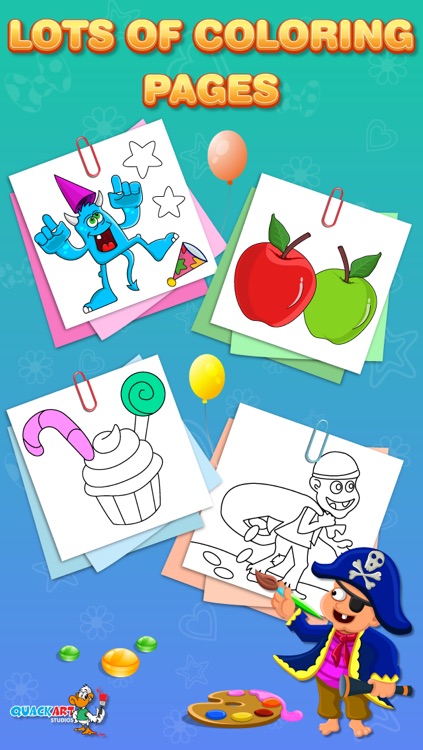 Coloring Bundle for Kids Free : Educational learning app with beautiful pages of Monsters, Pirates, Birthday and Fruits