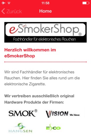 eSmokerShop GmbH screenshot 2