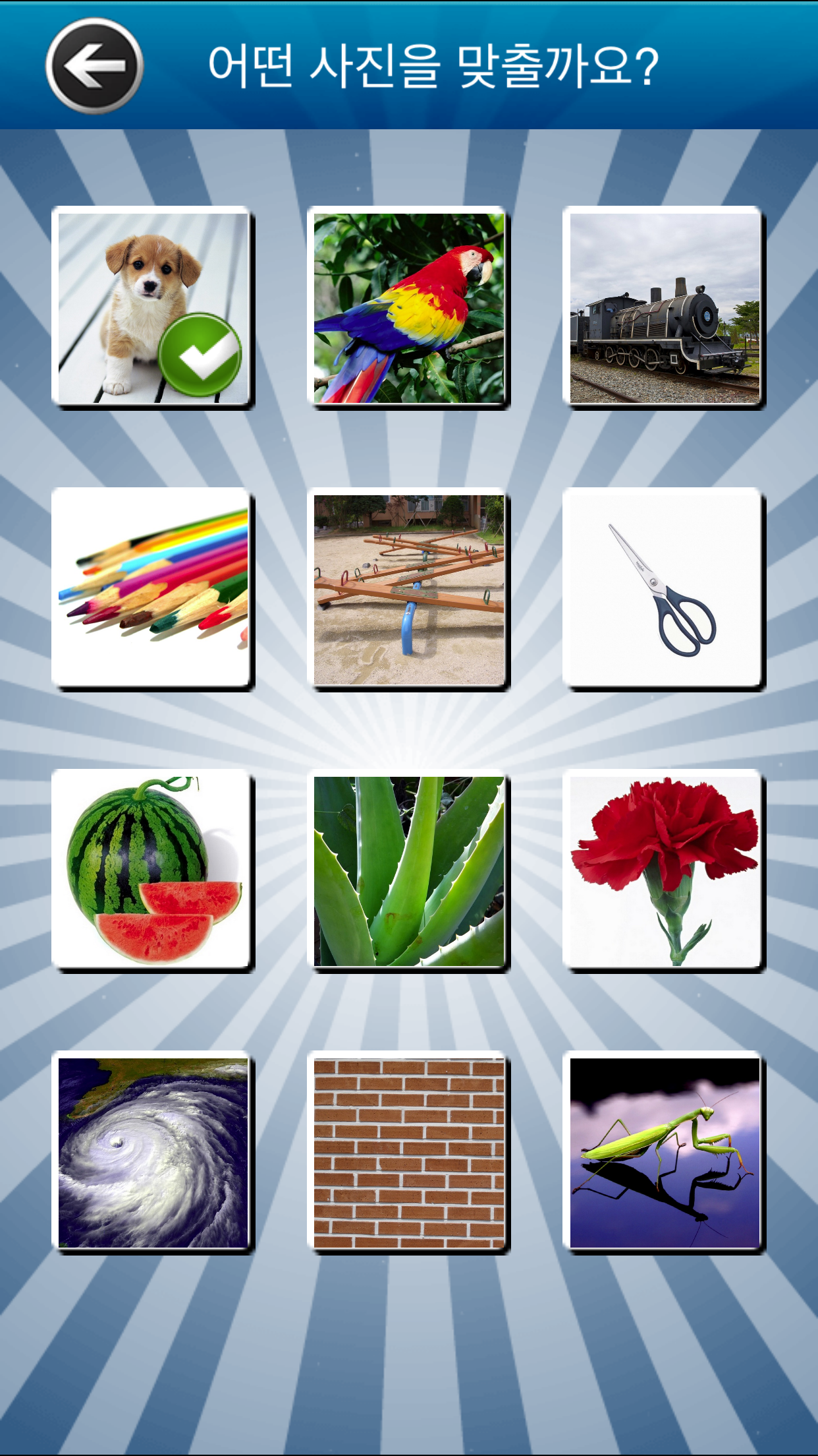 KIDS QUIZ - 부모와 함께하는 유아 사진 한글 공부 screenshot 3