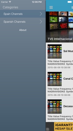 Spain TV Channels Sat Info
