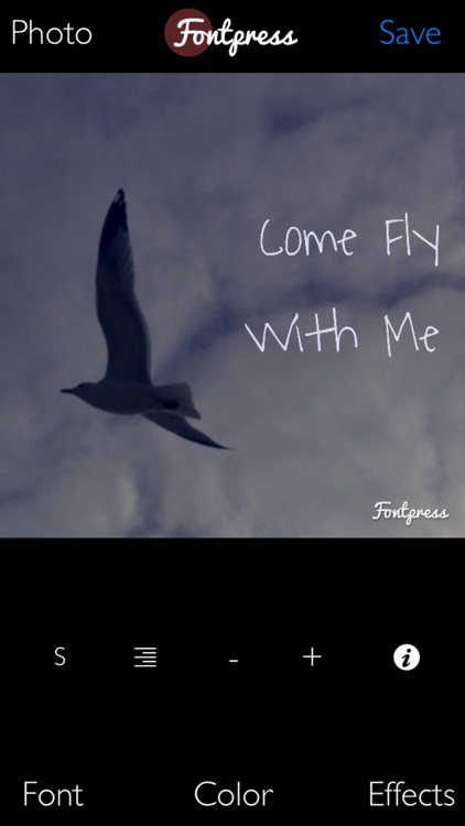 Fontpress Free: Caption Photos and Write Over Pictures with Beautiful Typography and Image Filter Effects screenshot-3