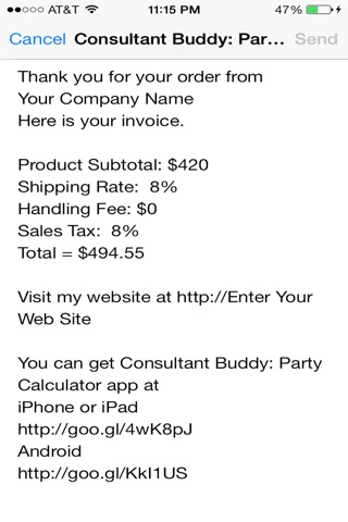 Consultant Buddy: Party Calculator screenshot 3