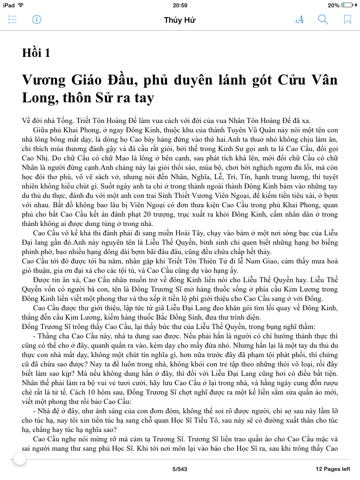 Thủy Hử iPad screenshot 5 - Book app