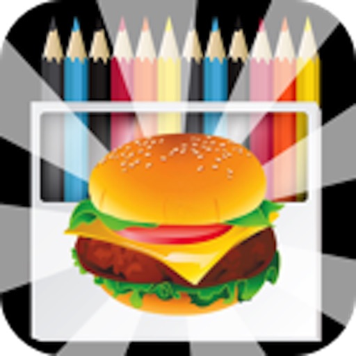 Coloring&Activity Book Foods & Drink painting  sheet icon