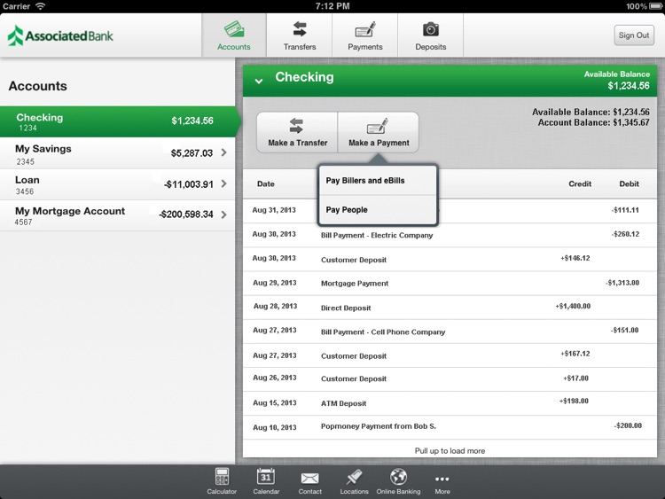 Associated Bank Mobile iPad
