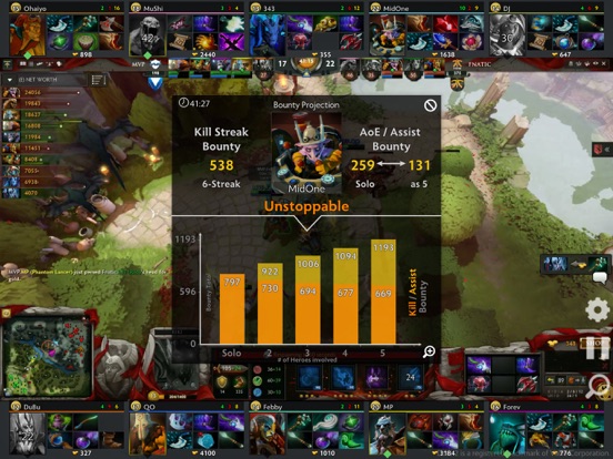 Dota Live Analytics iPad screenshot 2 - Sports app