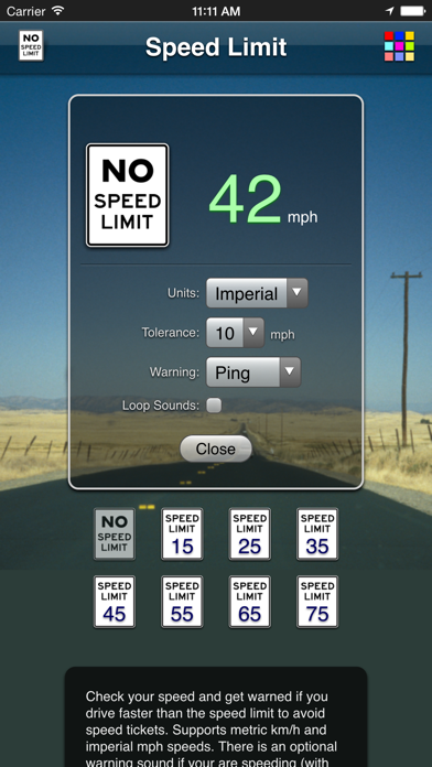 Speed Limit App Screenshot