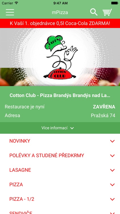 Cotton Club - Pizza Brandýs
