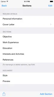 resume designer 3 iphone screenshot 2