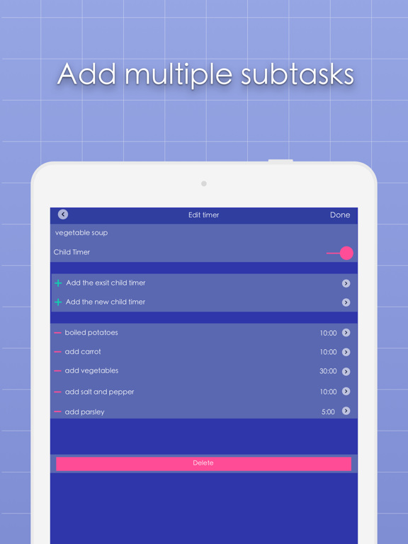 Timer Task iPad screenshot