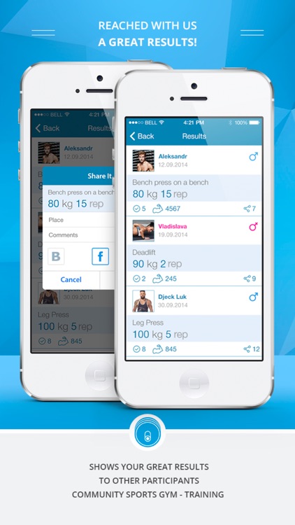 GymTraining - sports community of people who likes bodybuilding, fitness, workouts in gym and healthy lifestyle.