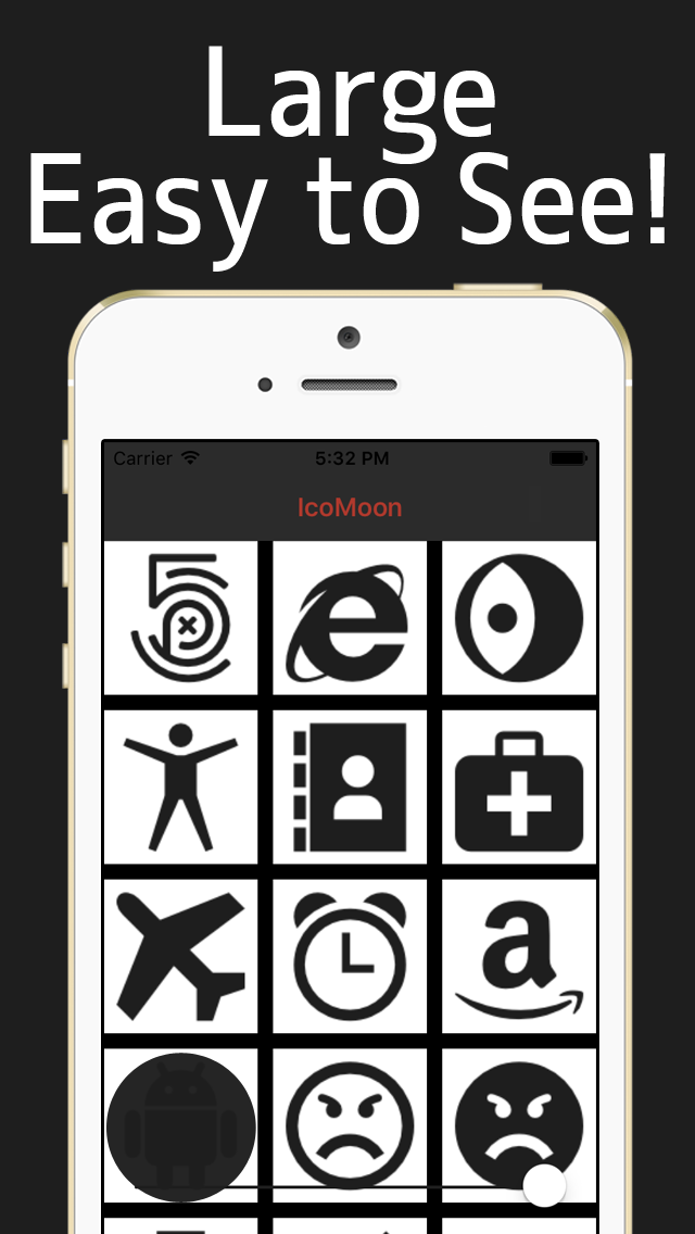 Screenshot #1 pour IcoMoon Cheatsheet - Icon Font with tagline