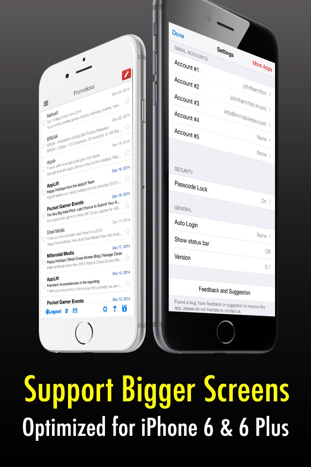 Safe Mail for Gmail Free : secure and easy email mobile app with Touch ID to access multiple Gmail and Google Apps inbox accounts screenshot 3