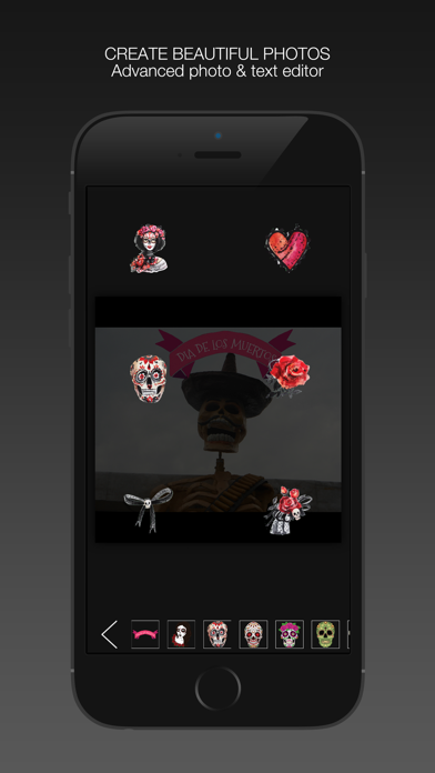 Screenshot #2 pour Calavera : Day Of The Dead - Add stickers, backgrounds and customize pictures