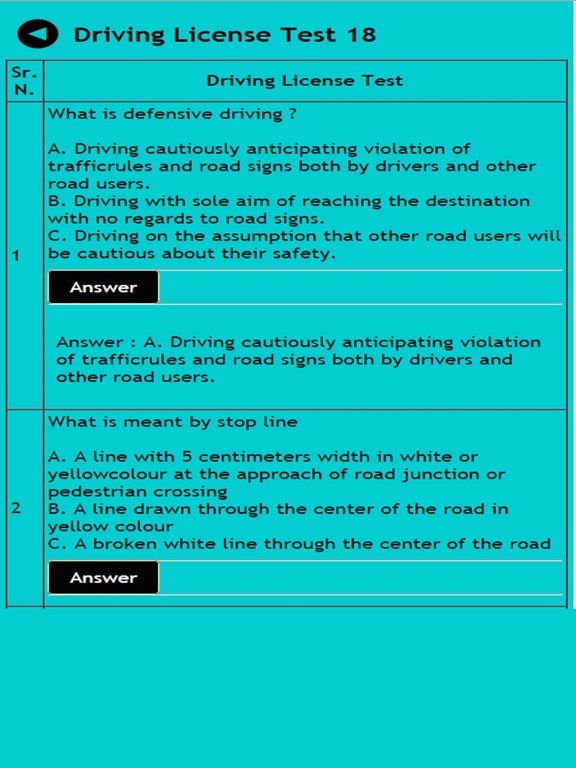 Indian Driving license test iPad screenshot