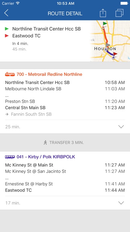ezRide Houston METRO - Transit Directions for Bus and Light Rail including Offline Planner
