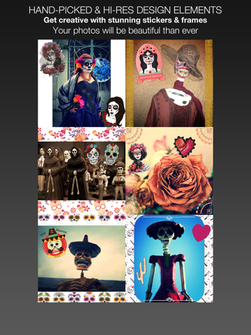 Screenshot #4 pour Calavera : Day Of The Dead - Add stickers, backgrounds and customize pictures