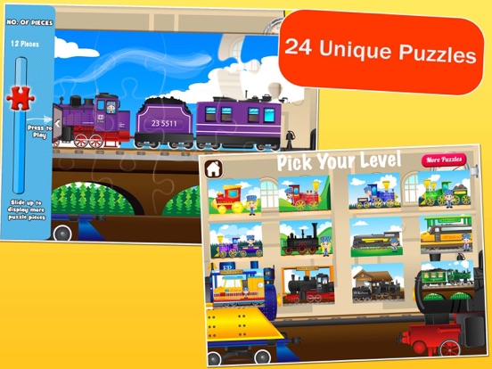 Locomotives: Train Puzzles for Kids iPad screenshot
