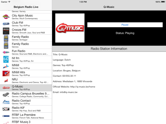 Screenshot #6 pour Belgium Radio Live Player: België/Belgique/Belgien