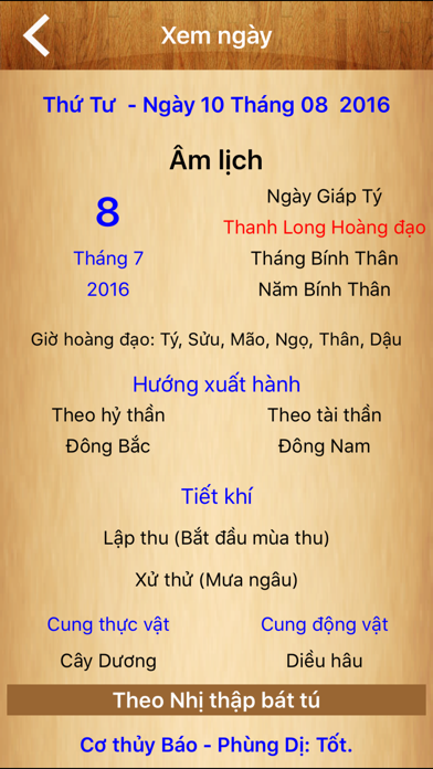 Lịch Vạn Sự 2016 - Xem ngày đẹp cưới hỏi, thời tiết iPhone screenshot 2 - Lifestyle app