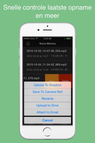 Mp3 Recorder (FREE) - mp3 voice memo, playback, share screenshot 2