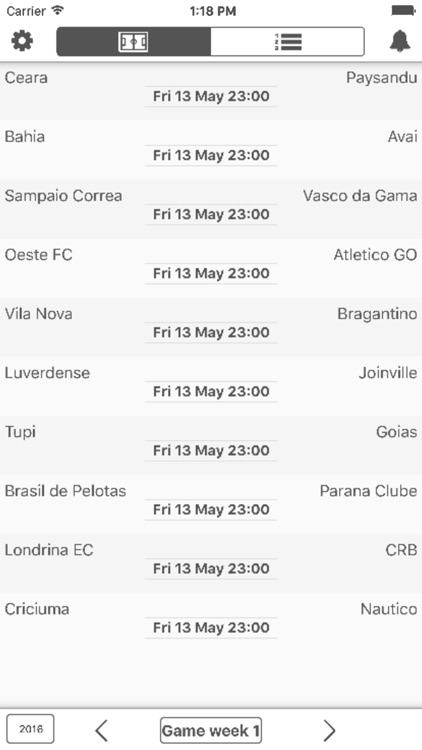 Livescore for Campeonato Brasileiro Série A - Brazil Football