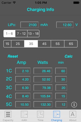 LiPoCalc screenshot 4