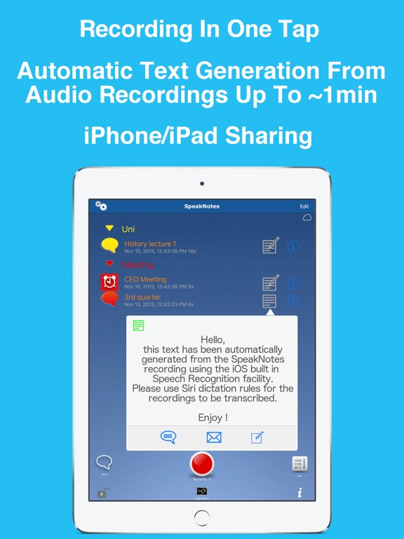 Screenshot #4 pour SpeakNotes - Audio Recorder.