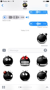 Black Emoji Sticker Pack for iMessage screenshot #1 for iPhone