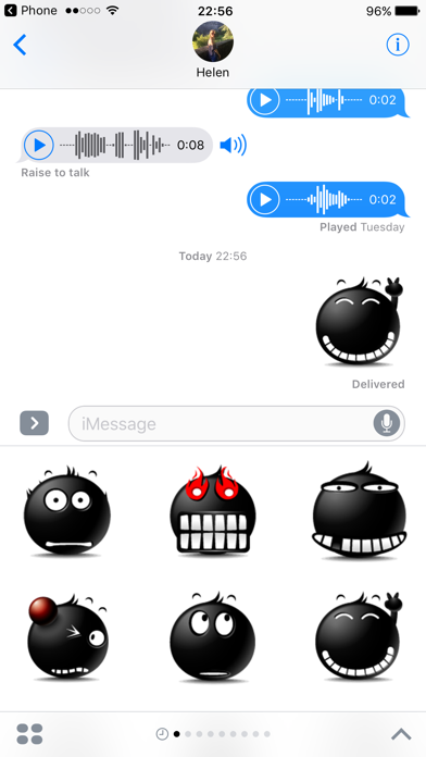 Screenshot #1 pour Black Emoji Sticker Pack for iMessage