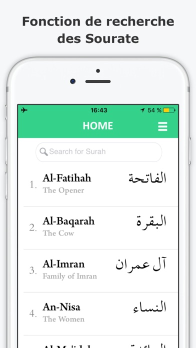 Screenshot #1 pour E-Quran – Le saint Coran Al Karim complet en audio avec la traduction en français & la phonétique - القرآن الكريم