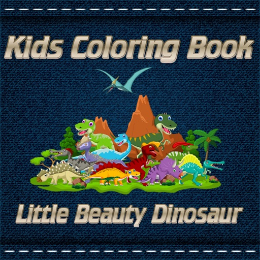 Kids Coloring Book Little Beauty Dinosaur Icon