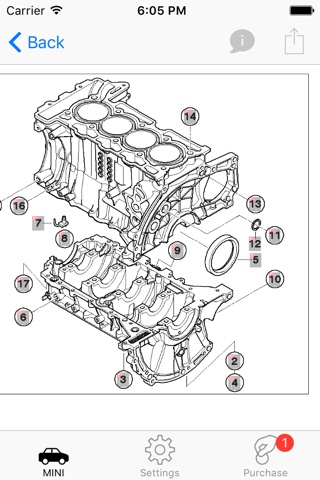 Parts and diagrams for MINI screenshot 2