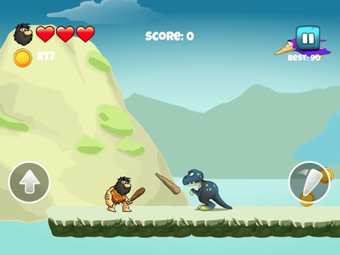穴居人 vs 恐竜 - 子供用のアドベンチャーゲーム 無償のおすすめ画像1