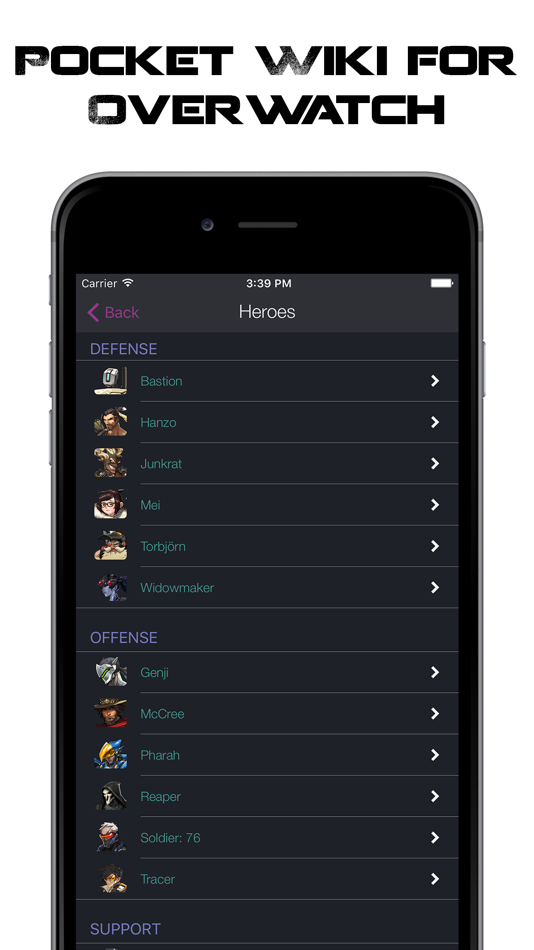 #1. Pocket Wiki for Overwatch (iOS) Podle: Dmytro Momotov