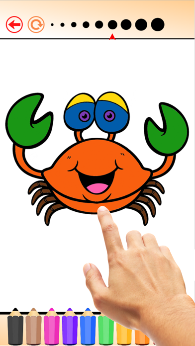 Coloring Book Sea Animal HD: Learn to paint and color a shark, jellyfish, crab and more iPhone screenshot