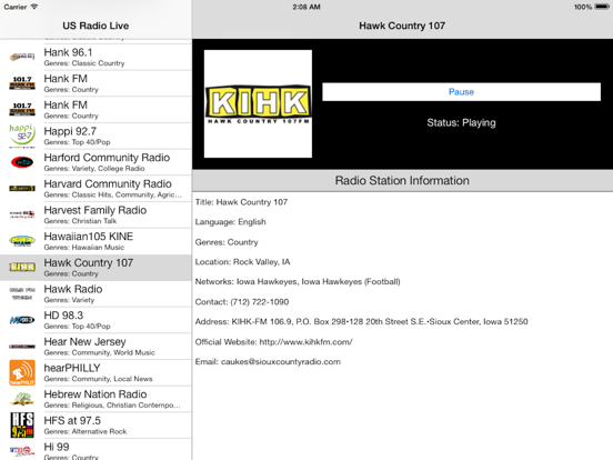 US Radio Live (United States of America USA) iPad screenshot