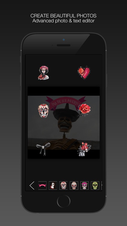 Calavera : Day Of The Dead - Add stickers, backgrounds and customize pictures