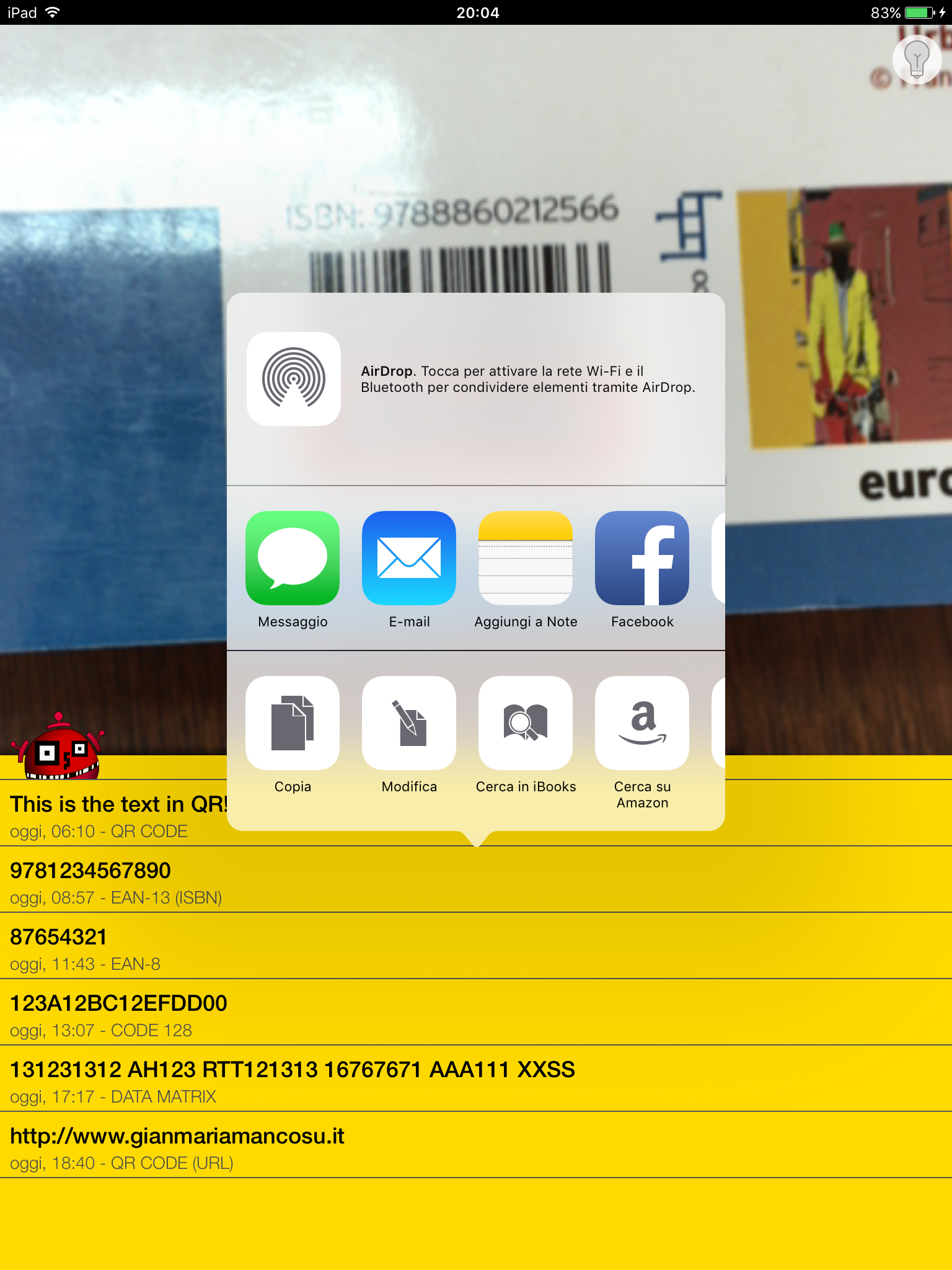 Robot QR - more than a barcode and QR code reader