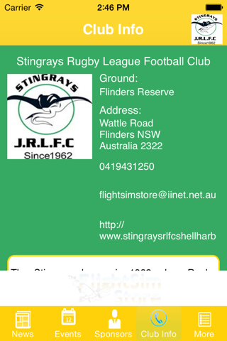 Stingrays Rugby League Football Club Shellharbour screenshot 3