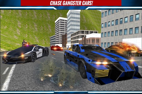 Hill Climbing Police Vs Criminals Car Shooting 3D Game screenshot 2