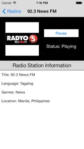 Philippines Radio Live Player (Manila / Filipino / Pilipino / Tagalog / Pinoy / Pilipinas radyo) screenshot #2 for iPhone