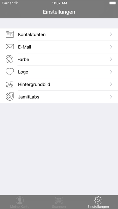 Businesscard screenshot
