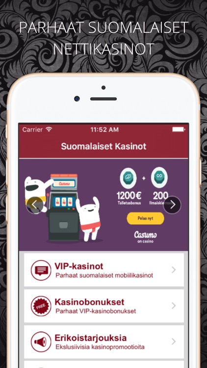 Suomi Kasino: mobiili & netti casino bonuskoodi