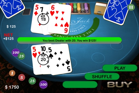 BlackJack's Casino Card Game of 21 screenshot 2