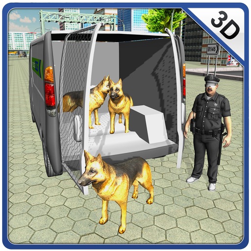 Полицейская собака Грузовик - минивэн привода и транспорта собак в этой игре симуляторе
